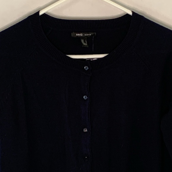 MNG Basics navy button front cardigan with pockets Size Medium - Picture 2 of 10